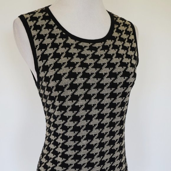 Preston & York Black and Cream Houndstooth Blouse - Picture 6 of 9